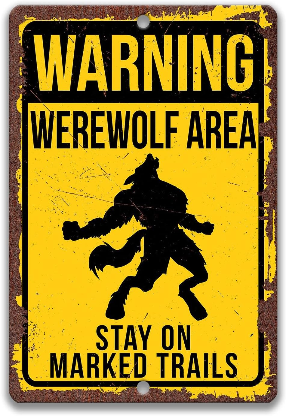 Home Bathroom Signs - Weerwolf teken, huilend metalen tin teken