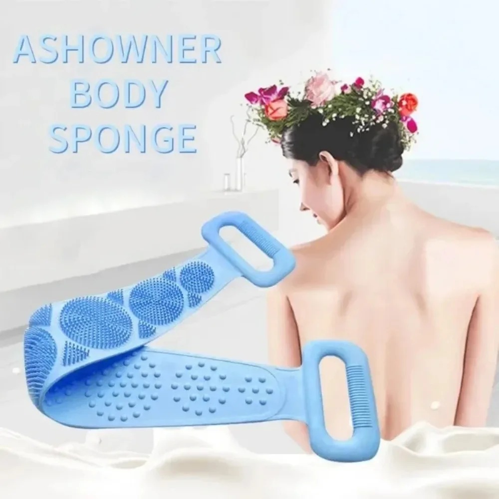 Home Bathroom Cleaning Machine - Siliconen doucheborstelriem, zachte lichaamspeeling-spons, badkamer vlekverwijderaar,