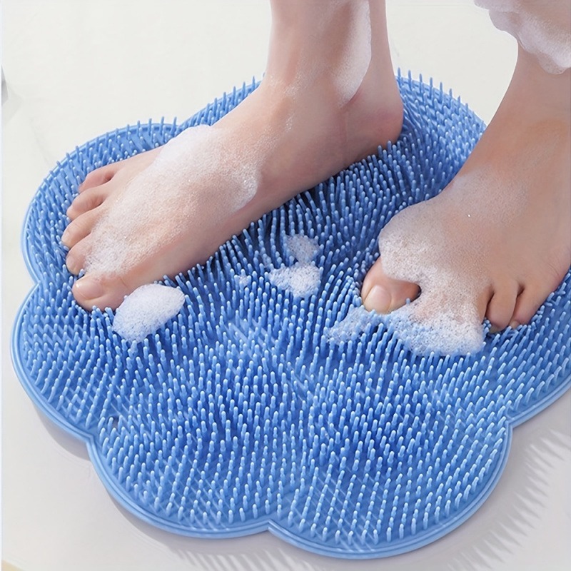 Home Bathroom Cleaning Machine - 1-pack siliconen douchevoetscrubbermat, multifunctionele rug- en