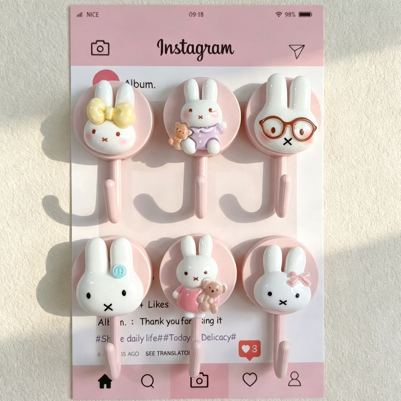 Home Edit Bathroom Organizer - Leuke Miffy Zelfklevende Haak Zonder Gaten