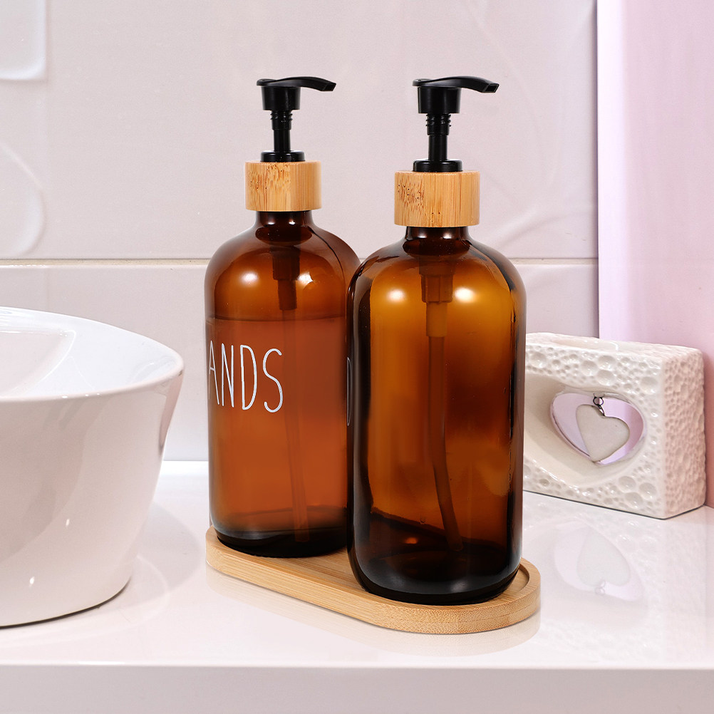 Home Bathroom Soap Dispenser - 500Ml Hervulbare Glazen Zeepdispenser voor Aanrecht
