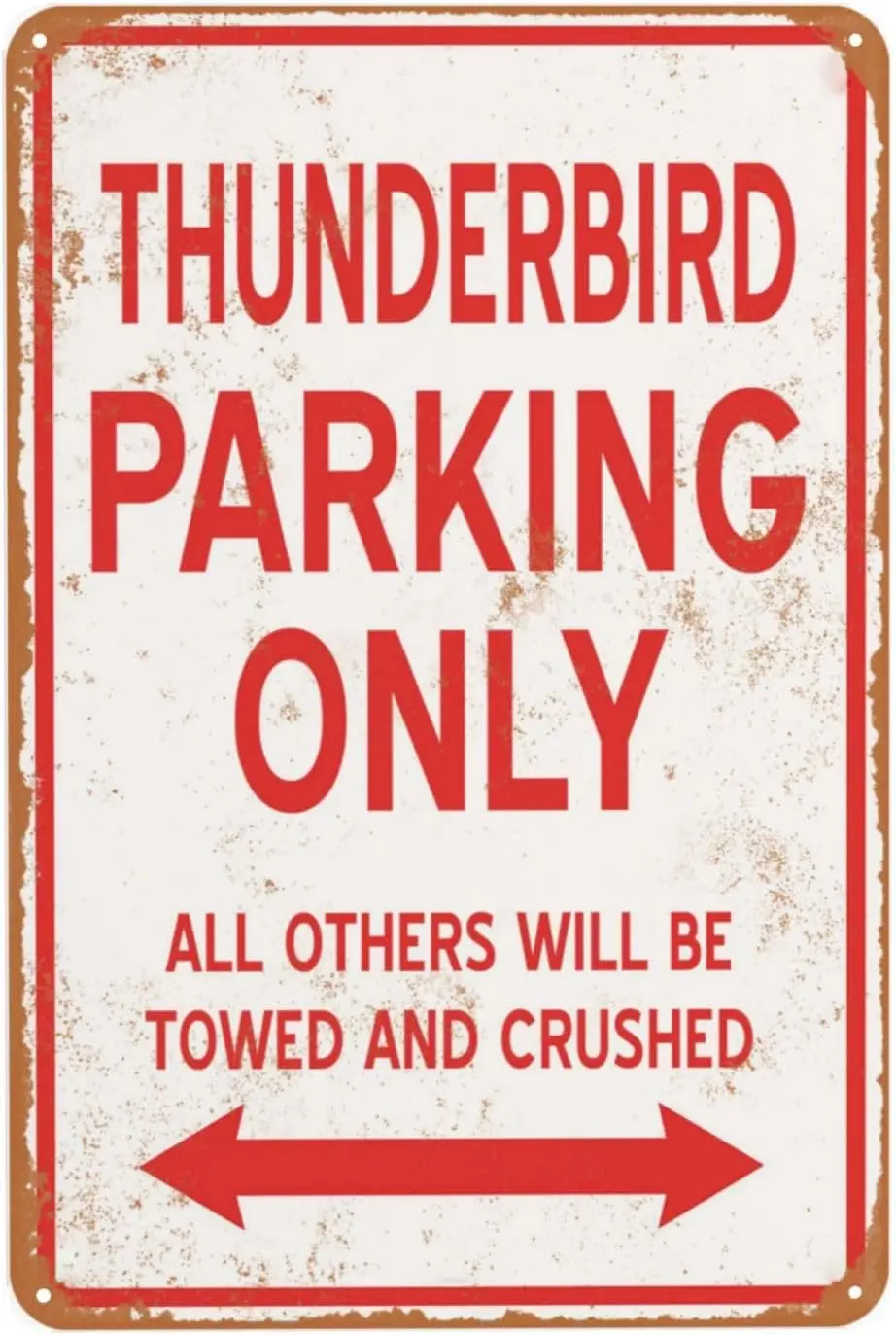 Home Bathroom Signs - Vintage metalen bord Thunderbird Parking Only
