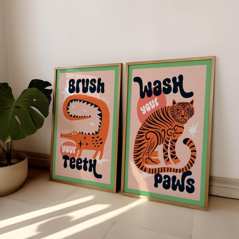 Home Bathroom Toilet - 2 stks/set Tijger Wassen Uw Poten