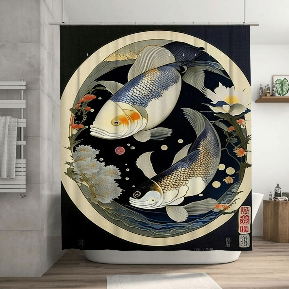 Vintage Japanse Vis Print Douc - Japanese Home Bathroom Design recensie en prijs