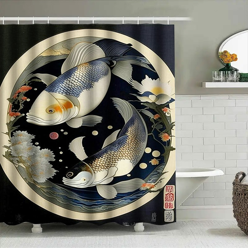Vintage Japanse Vis Print Douc - Japanese Home Bathroom Design recensie en prijs
