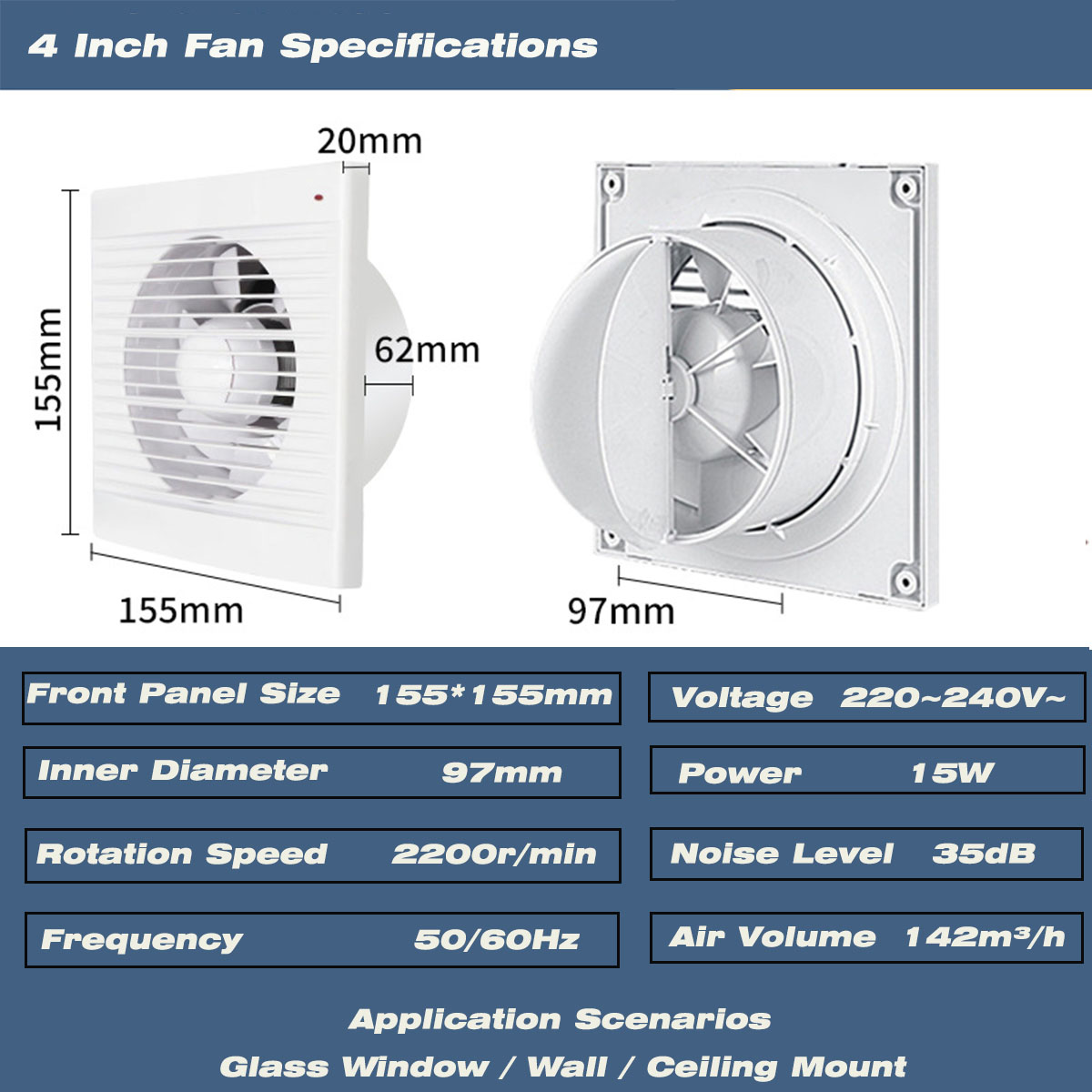 4 inch stille raamventilator m - Home Bathroom Ventilation recensie en prijs